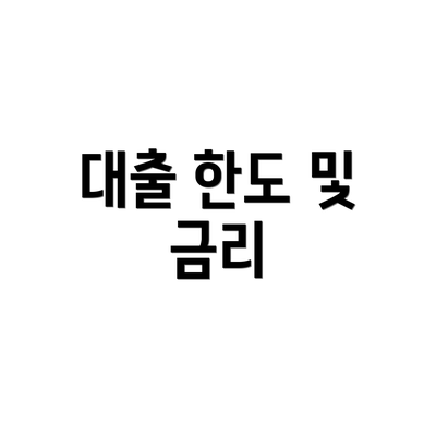 대출 한도 및 금리