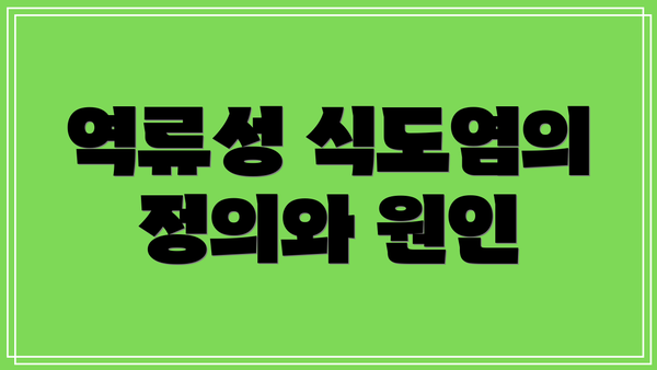역류성 식도염의 정의와 원인