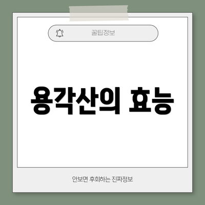 용각산의 효능