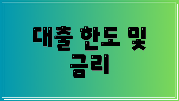 대출 한도 및 금리