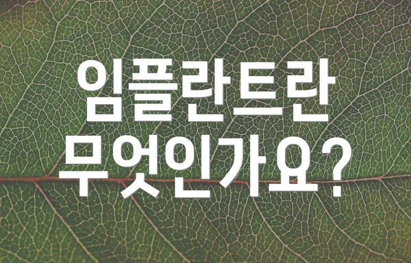 임플란트란 무엇인가요?