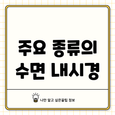 주요 종류의 수면 내시경