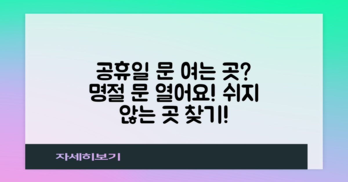 공휴일·명절, 문 여는 곳은?